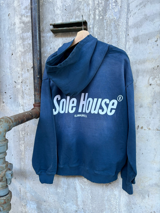 Sole House Premium Faded Blue Hoodie Size Medium Brand New (A)