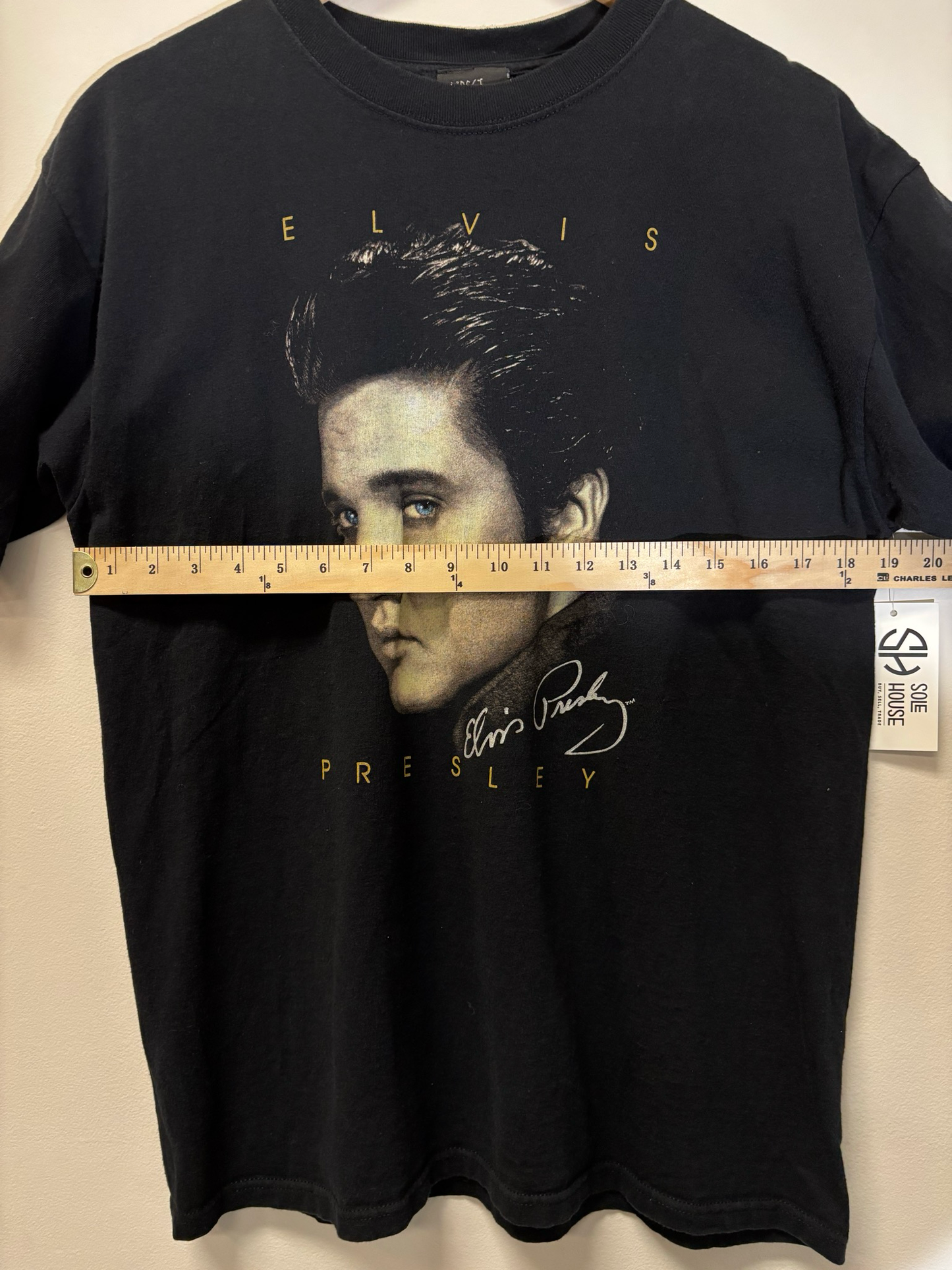 Elvis Big Head Tee Black Size Large Vintage