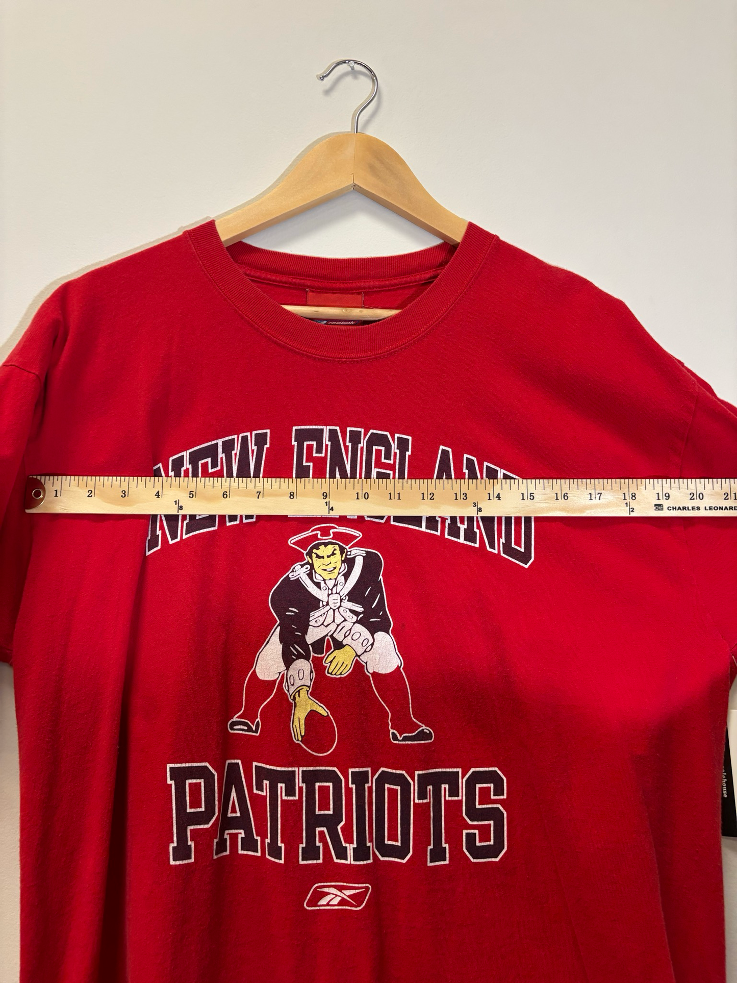New England Patriots Reebok Tee Red Size Large Vintage