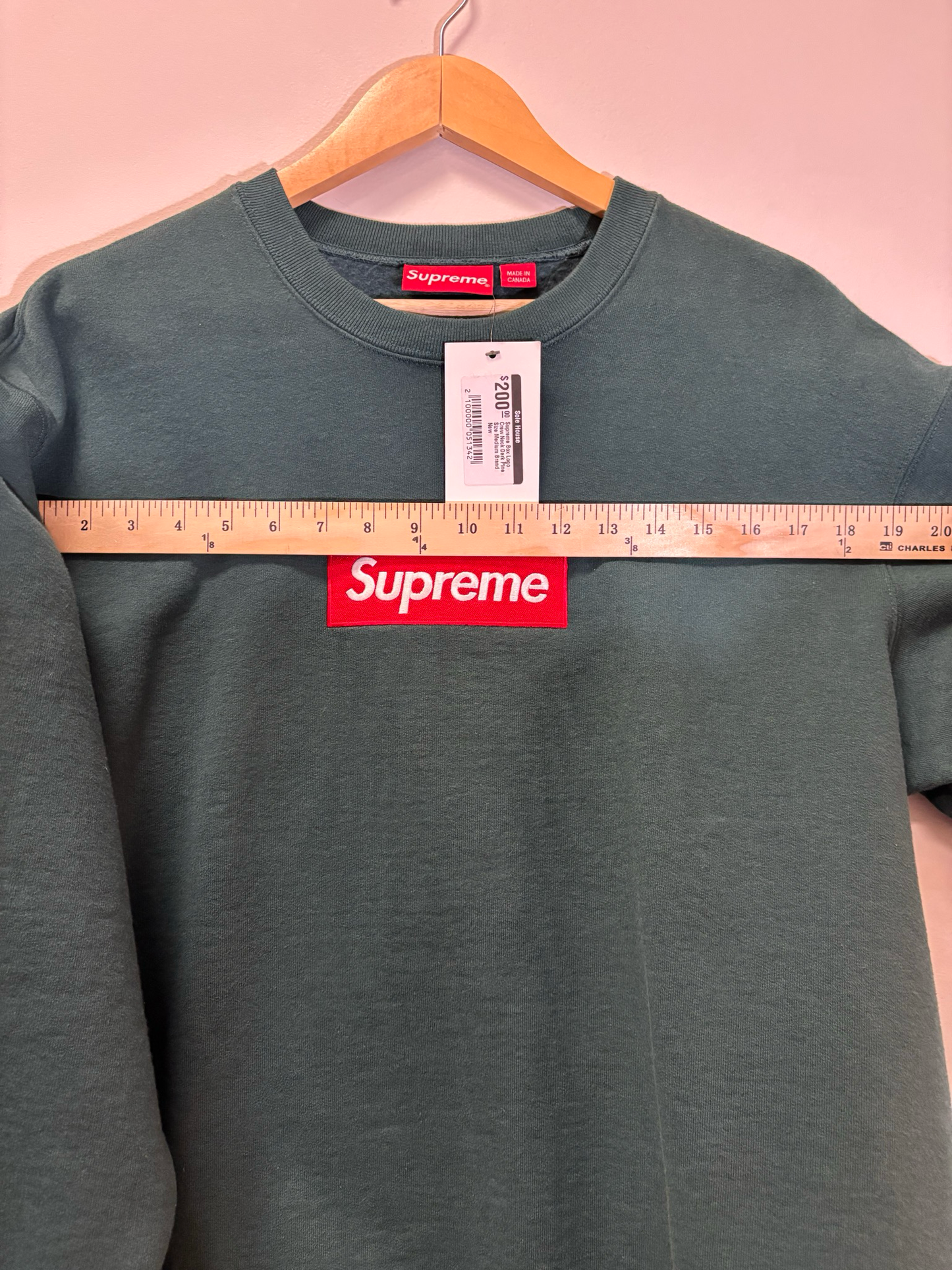 Supreme Box Logo Crew Neck Dark Pine Size Medium Brand New