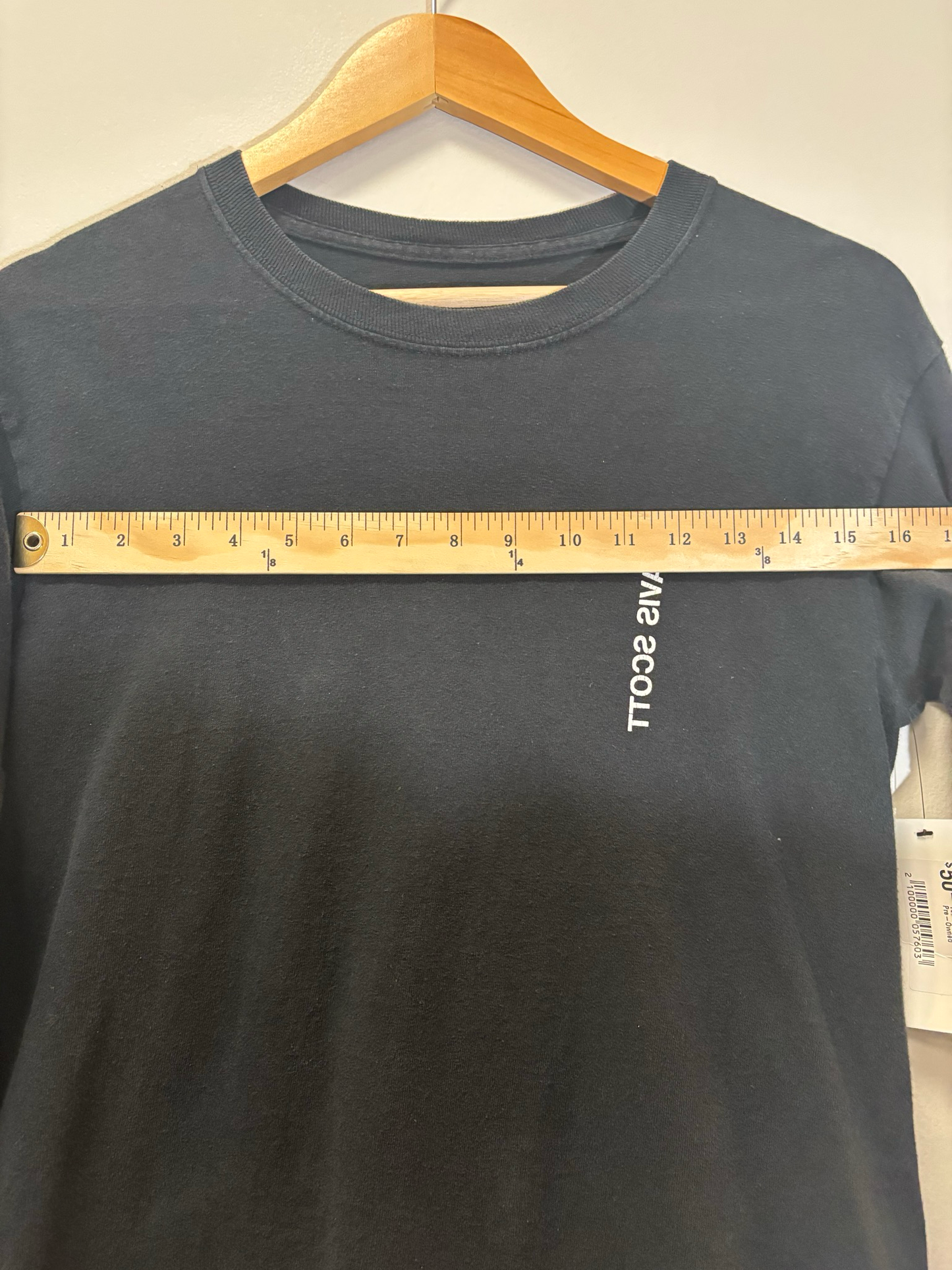 Travis Scott Black White Tee Long Sleeve Size Small Pre-Owned