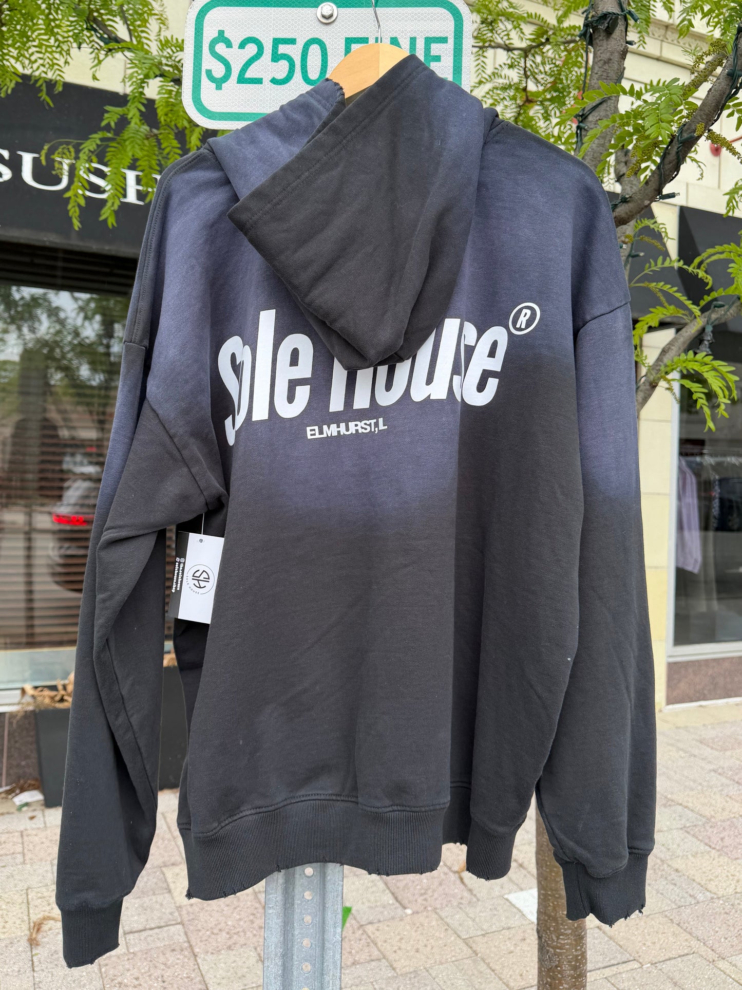 Sole House Premium Faded Black Hoodie Size Small Brand New