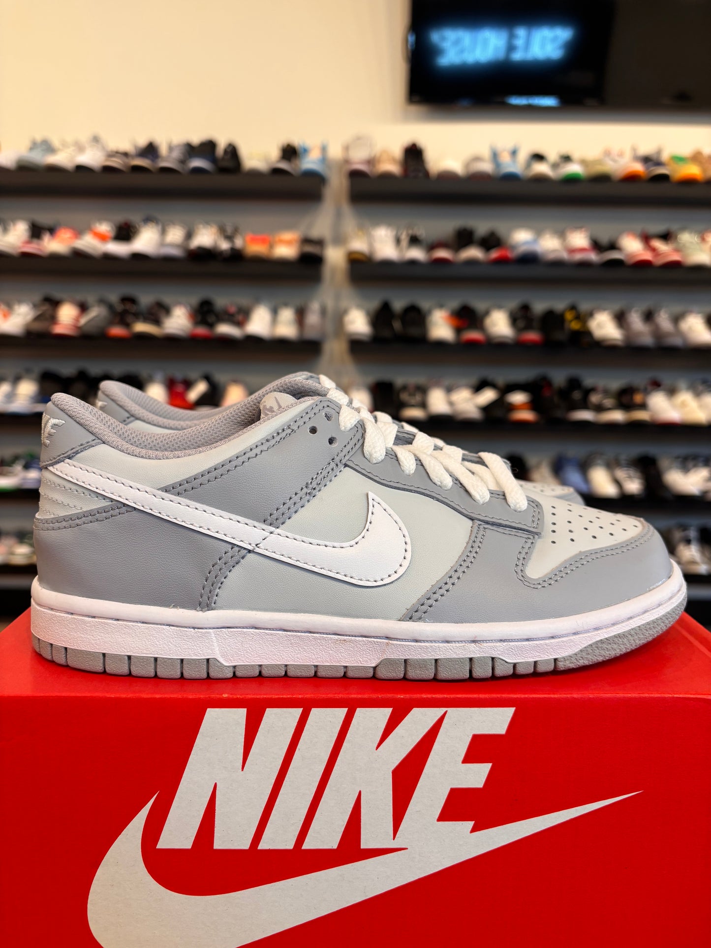 Nike Dunk Low Two Tone Grey Size 4.5Y (6W) Brand New