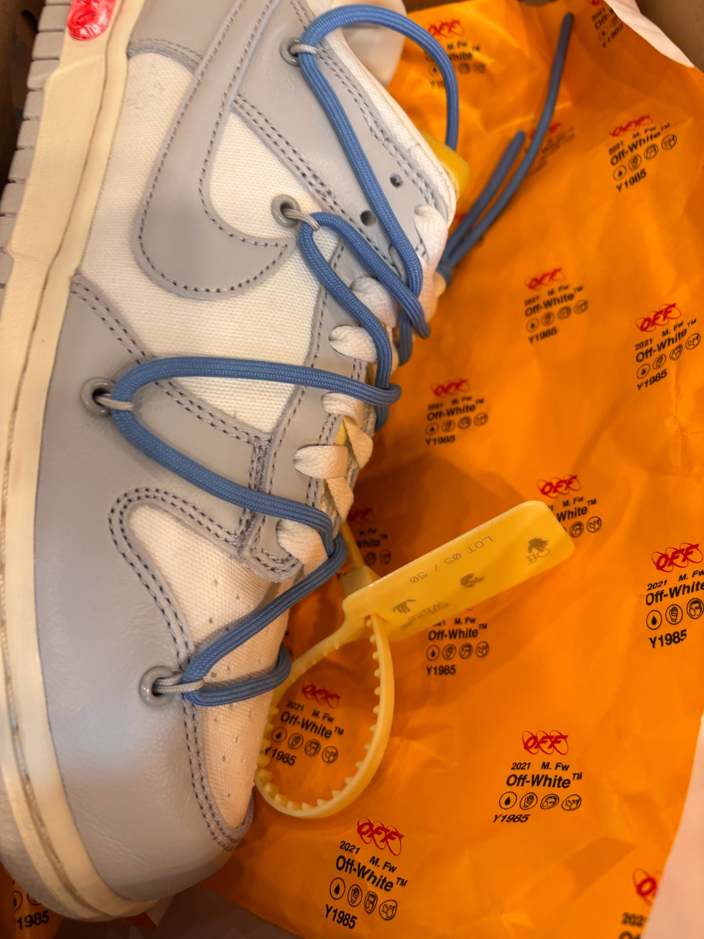 Nike Dunk Low Off-White Lot 5 Size 8 Pre-Owned