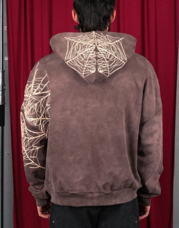Commons Spider Zip-Up Hoodie Vintage Brown Size Medium