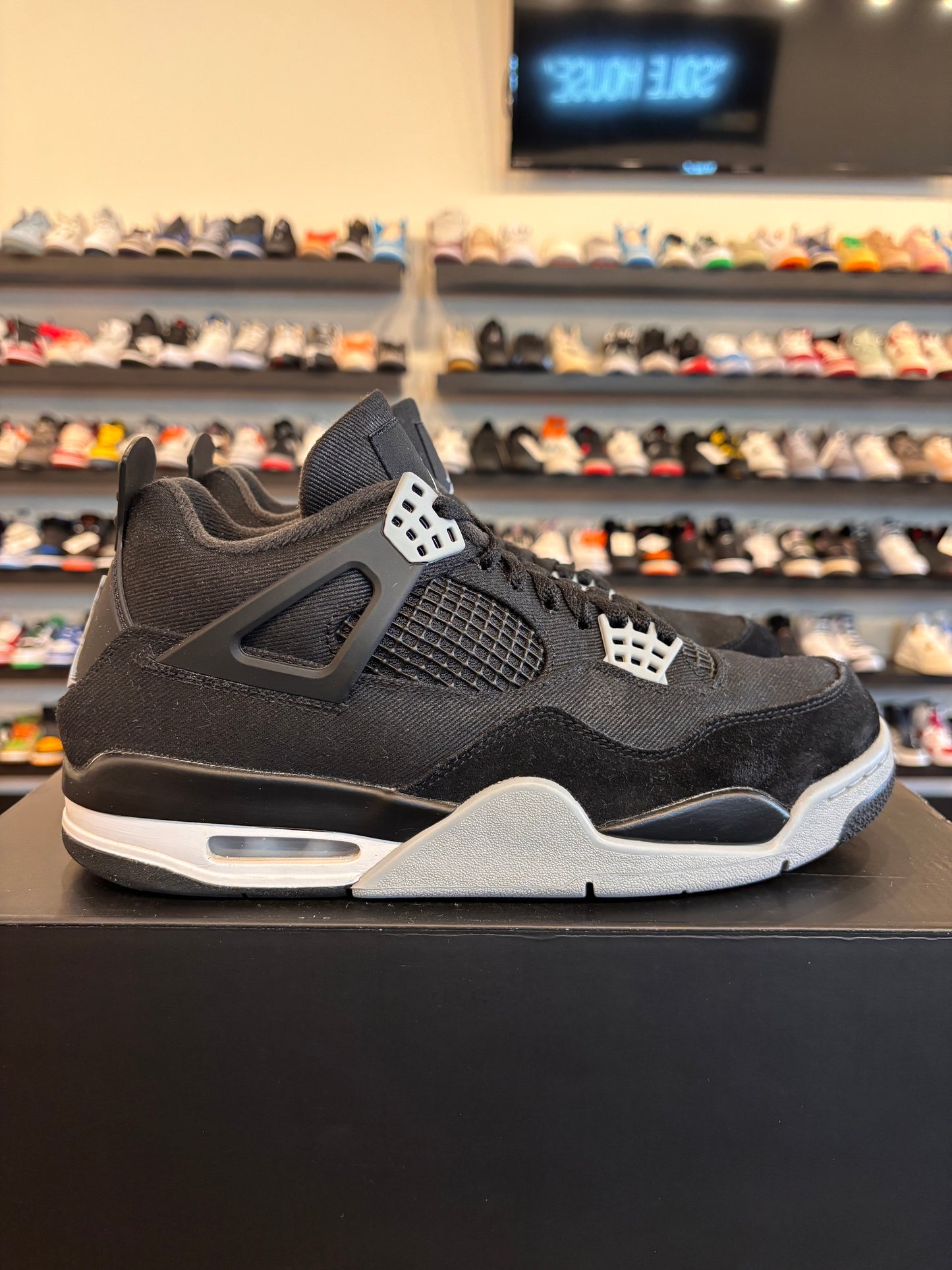 Jordan 4 Black Canvas Size 9.5 Pre-Owned