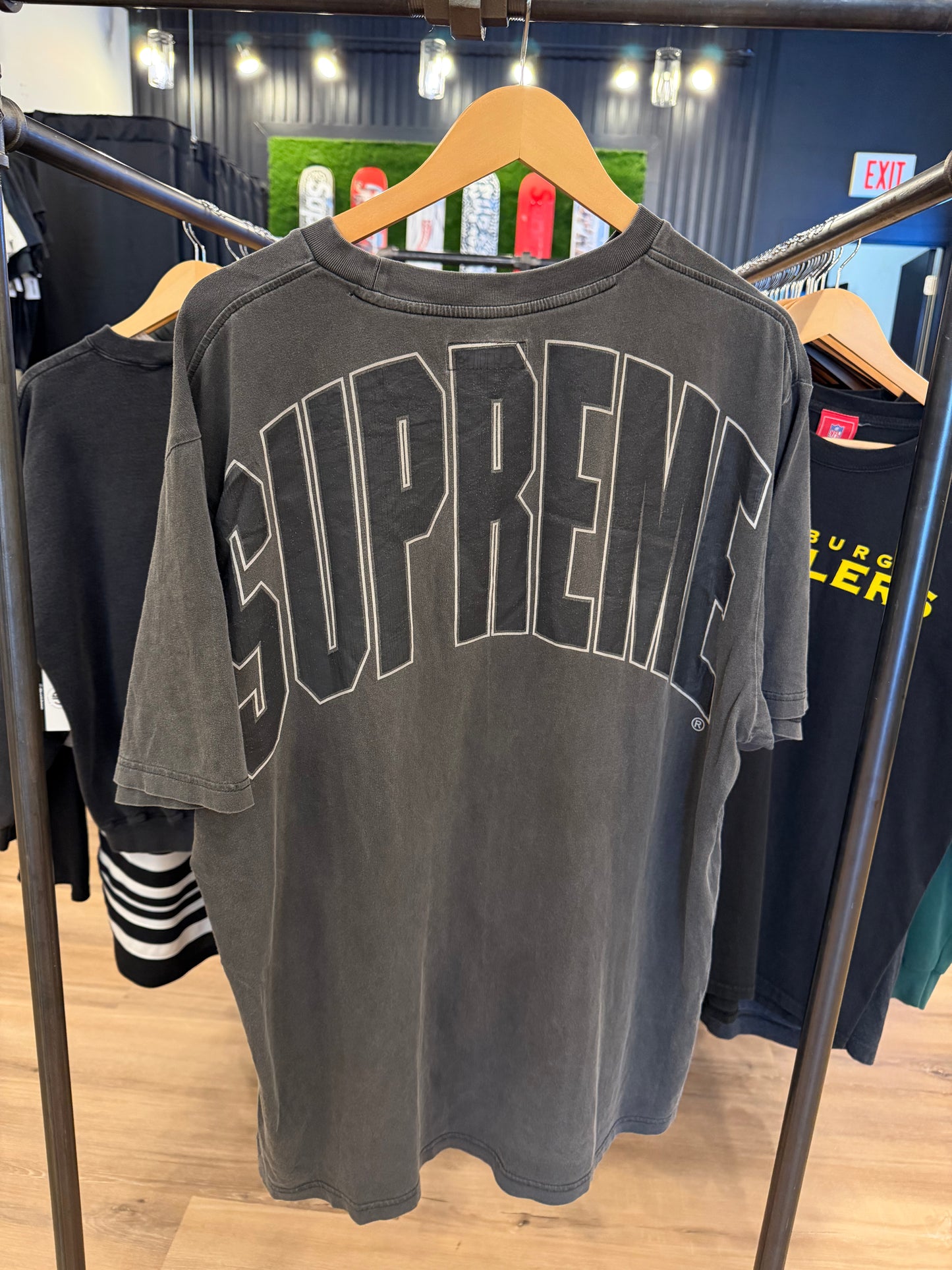 Supreme Back Logo Tee Arch Grey Size XL Pre-Owned