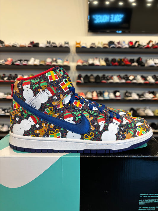 Nike SB Dunk High Ugly Christmas Sweater Size 9.5 Brand New