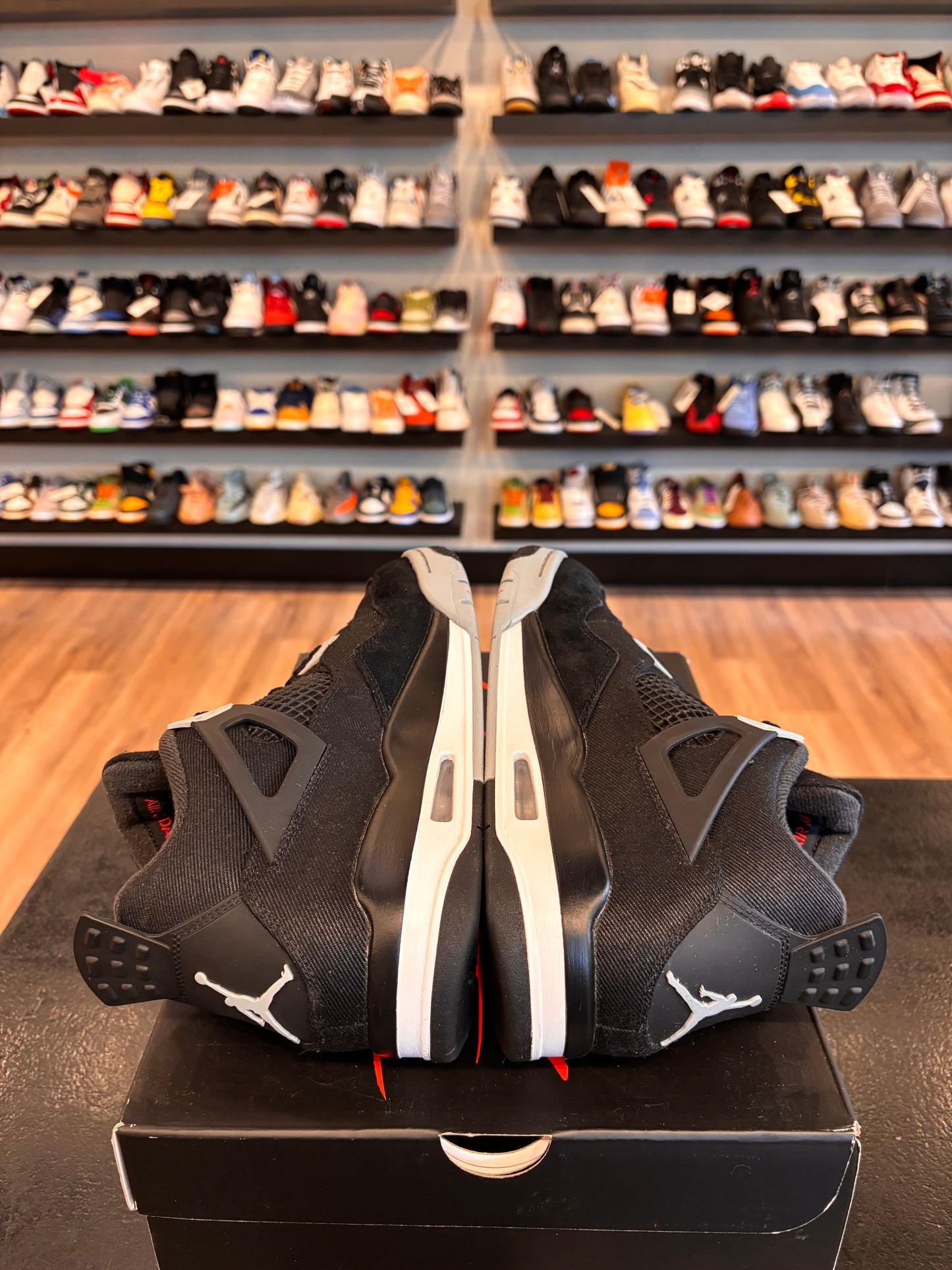 Jordan 4 Black Canvas Size 9.5 Pre-Owned