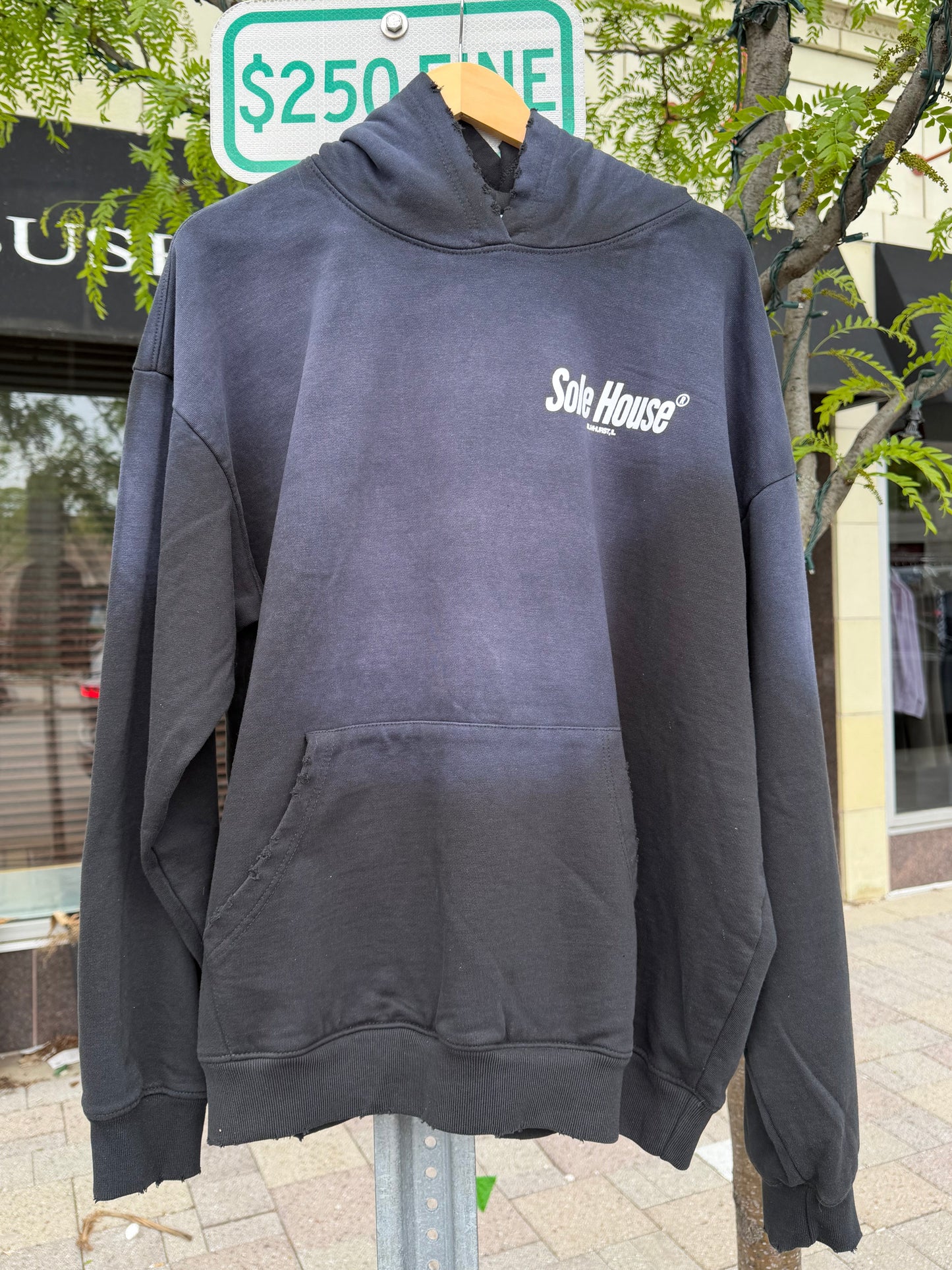 Sole House Premium Faded Black Hoodie Size Small Brand New