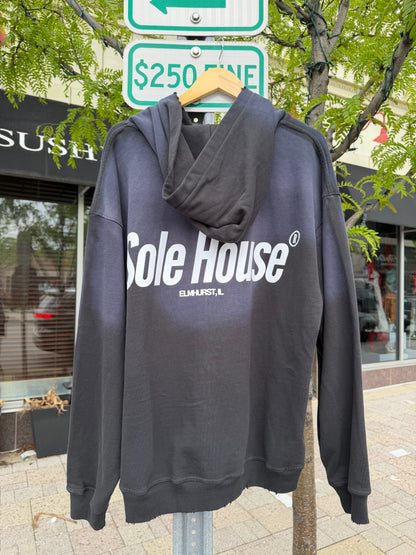 Sole House Premium Faded Zip Up Black Size XL
