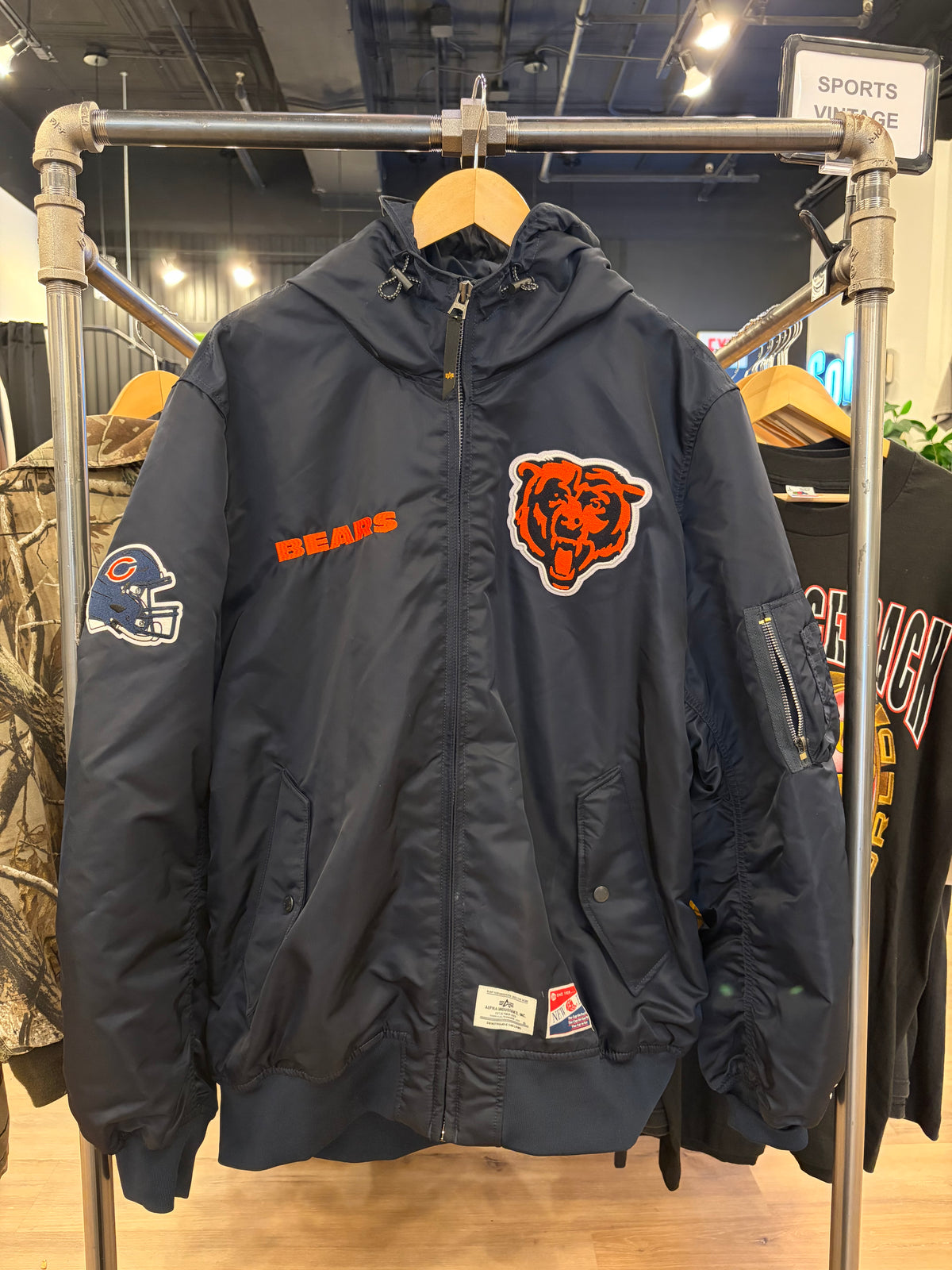 Chicago Bears New Era Bomber Jacket Size XL VINTAGE