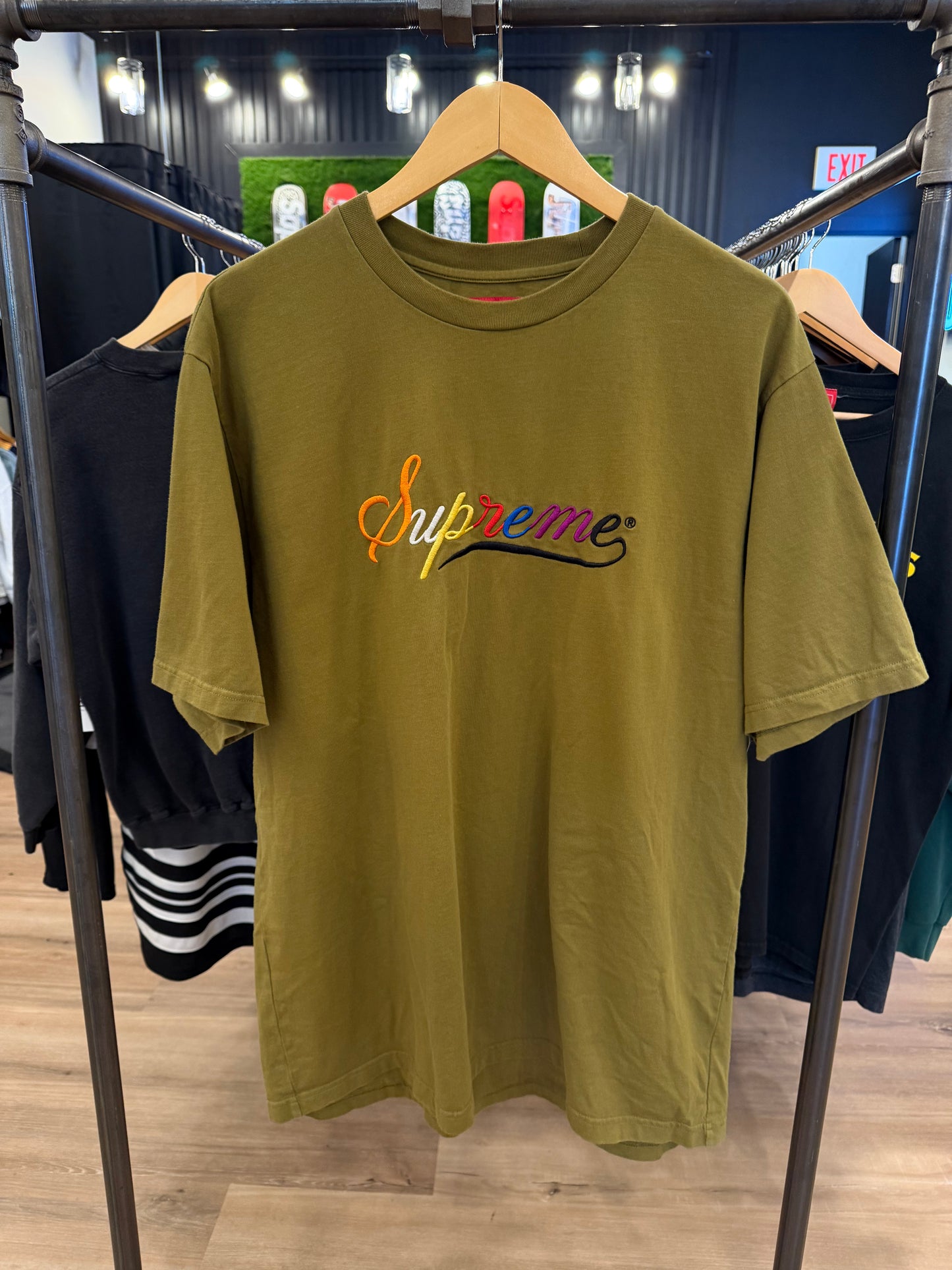 Supreme Cursive Tee Green Size XL Pre-Owned