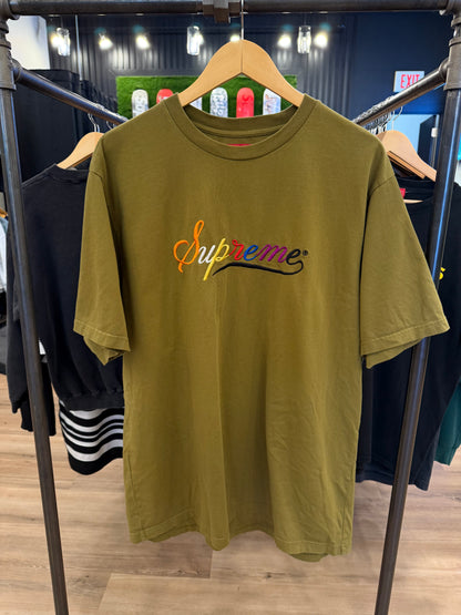 Supreme Cursive Tee Green Size XL Pre-Owned