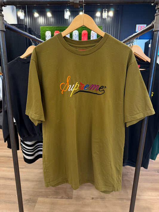 Supreme Cursive Tee Green Size XL Pre-Owned
