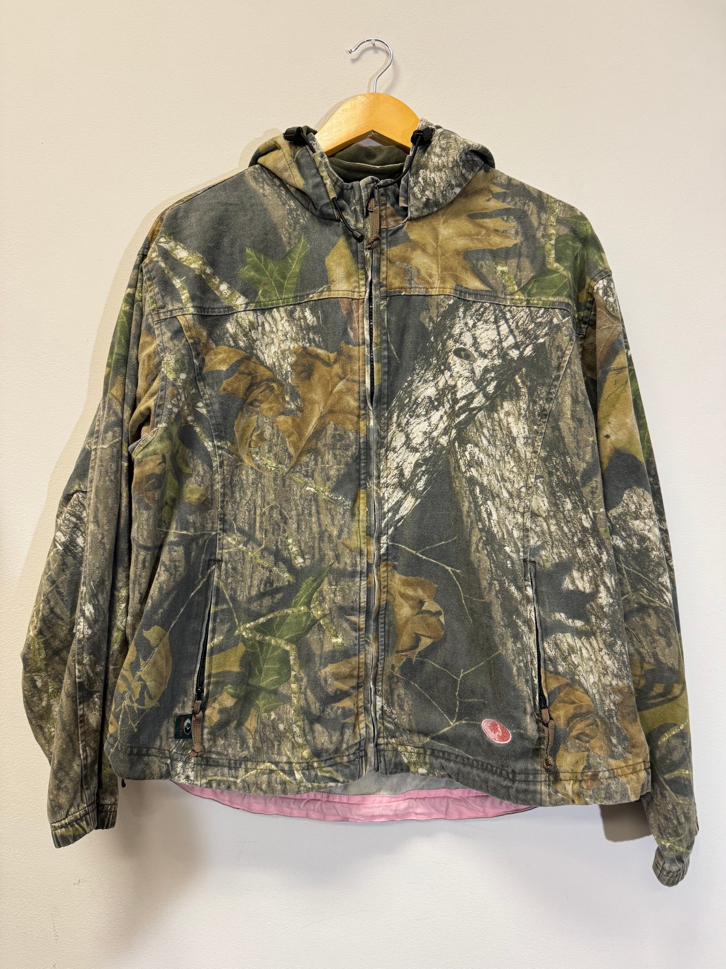 Mossy Oak Camo Zip Up Pink Size Medium Vintage
