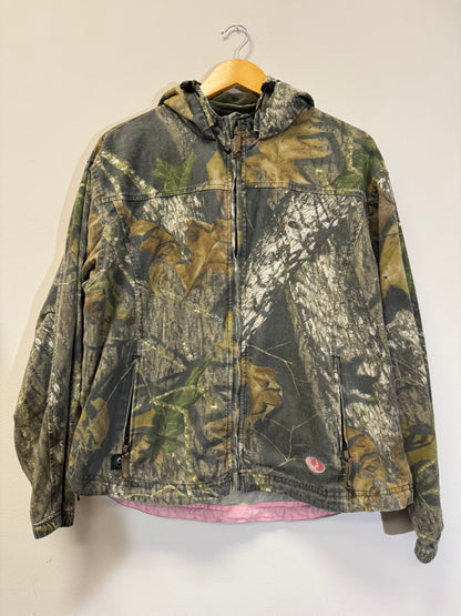 Mossy Oak Camo Zip Up Pink Size Medium Vintage
