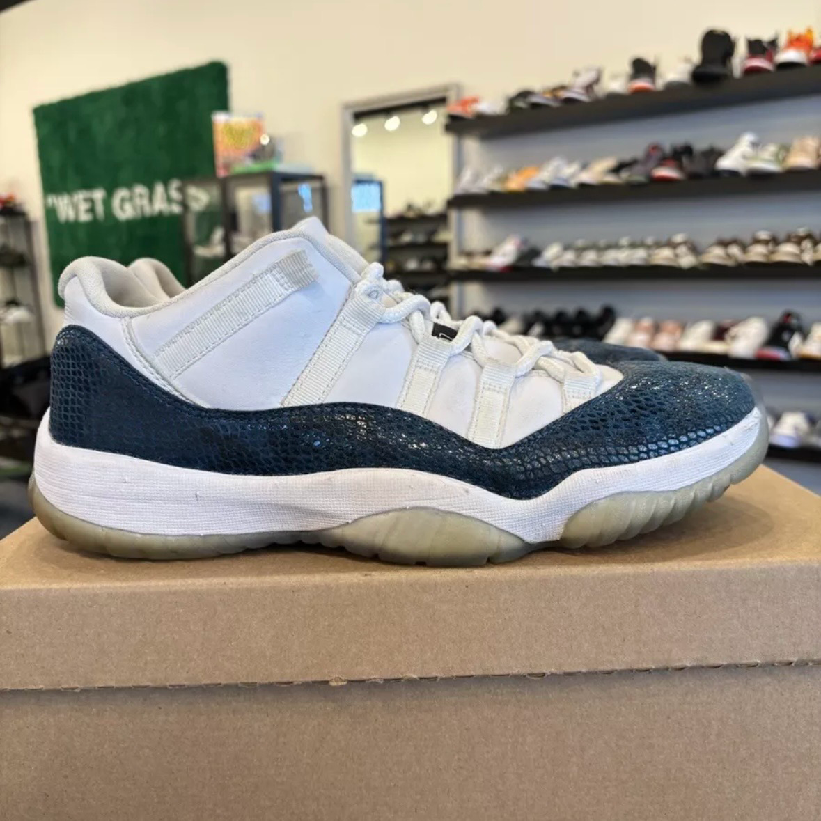 Jordan 11 Low Blue Snake Skin Size 10 Pre-Owned (No Box)