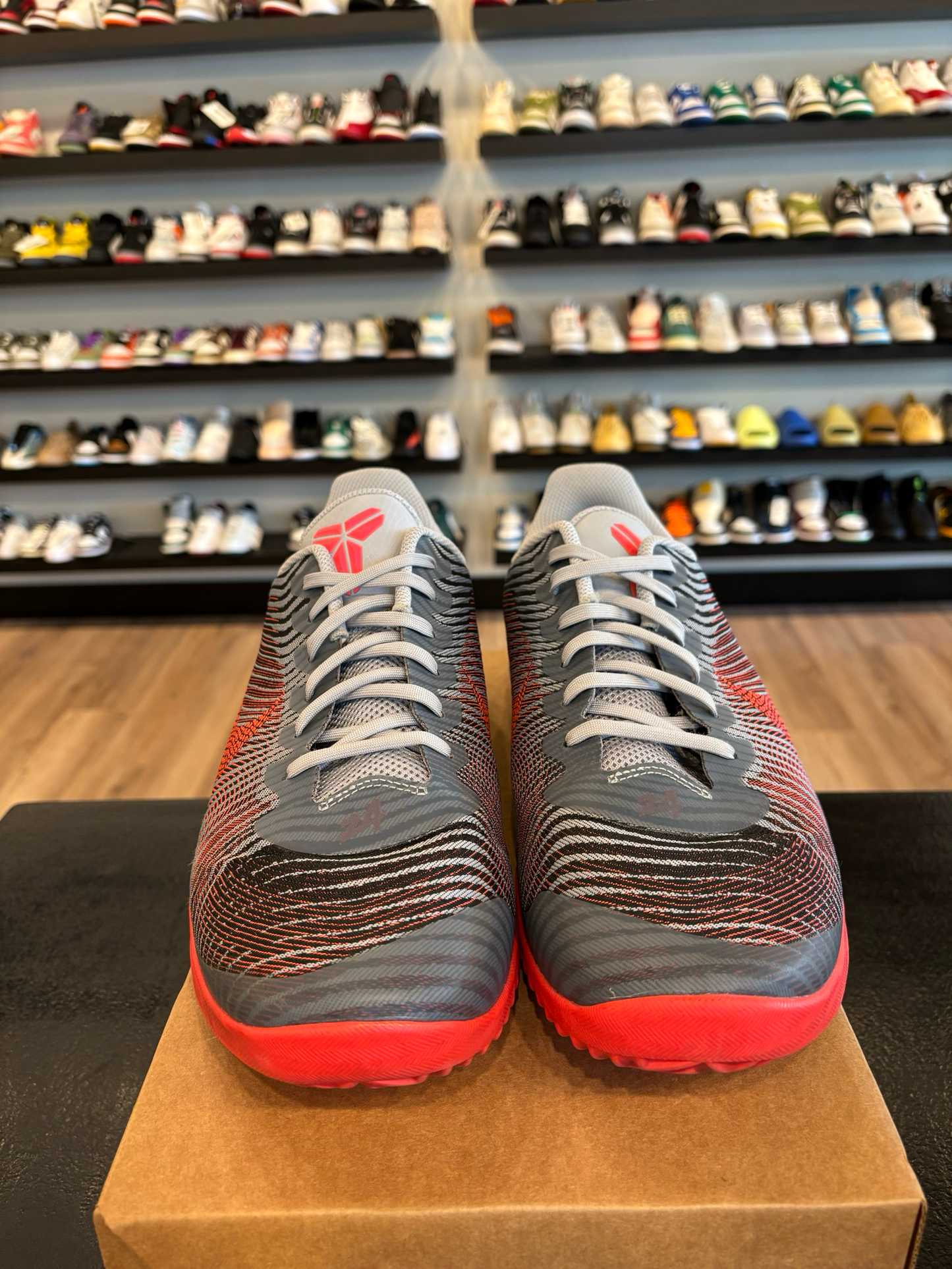 Nike KB Mentality Wolf Grey Red Size 14 Pre-Owned (No Box)