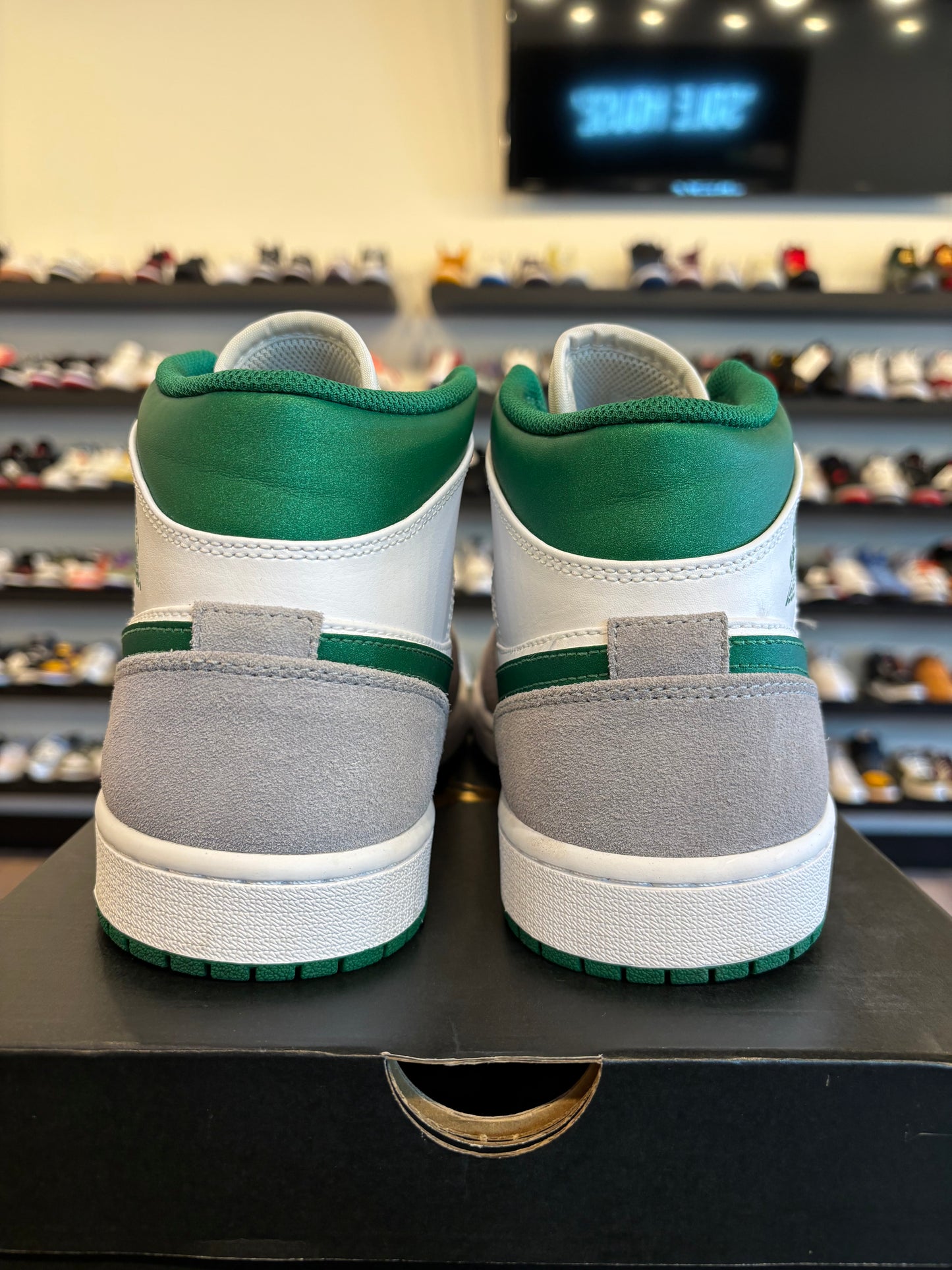 Jordan 1 Mid Grey Green Size 10 Pre-Owned