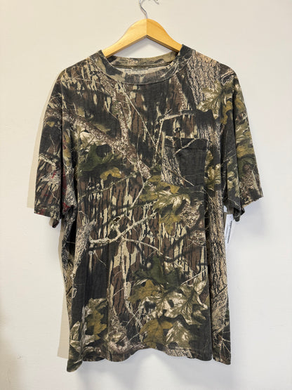 Camo Mossy Oak Pocket Tee Size XL Vintage