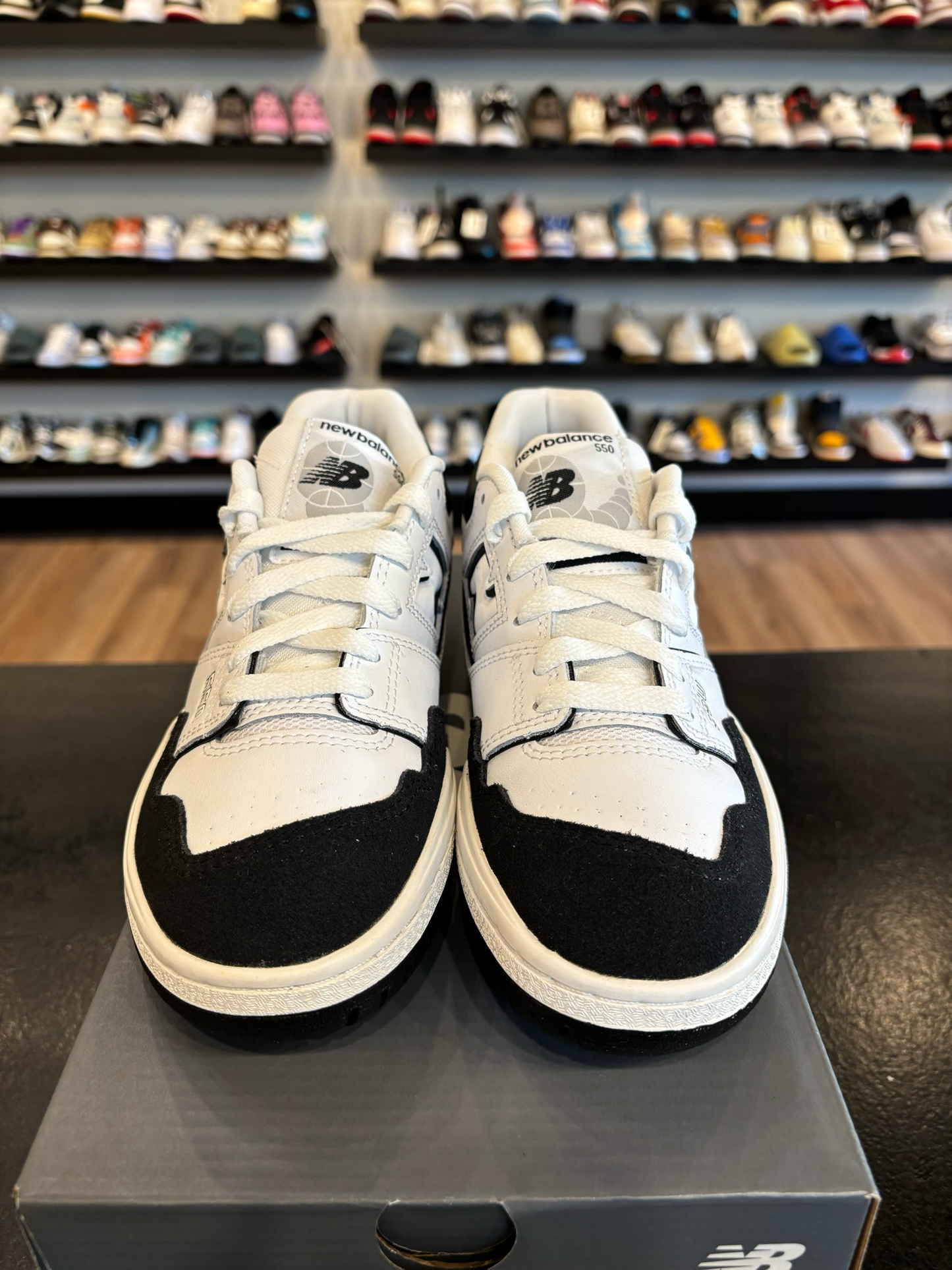 New Balance 550 Black White Size 5Y (6.5W) Brand New