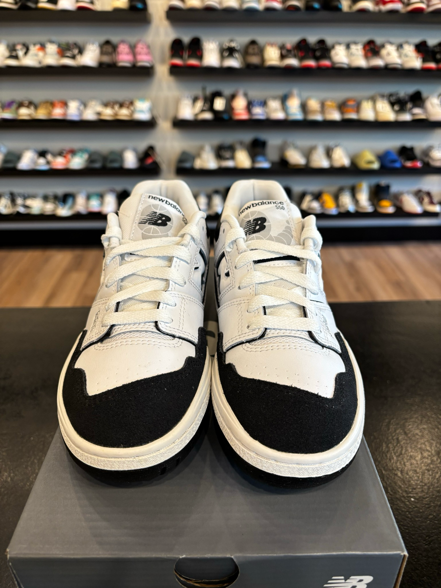 New Balance 550 Black White Size 5Y (6.5W) Brand New