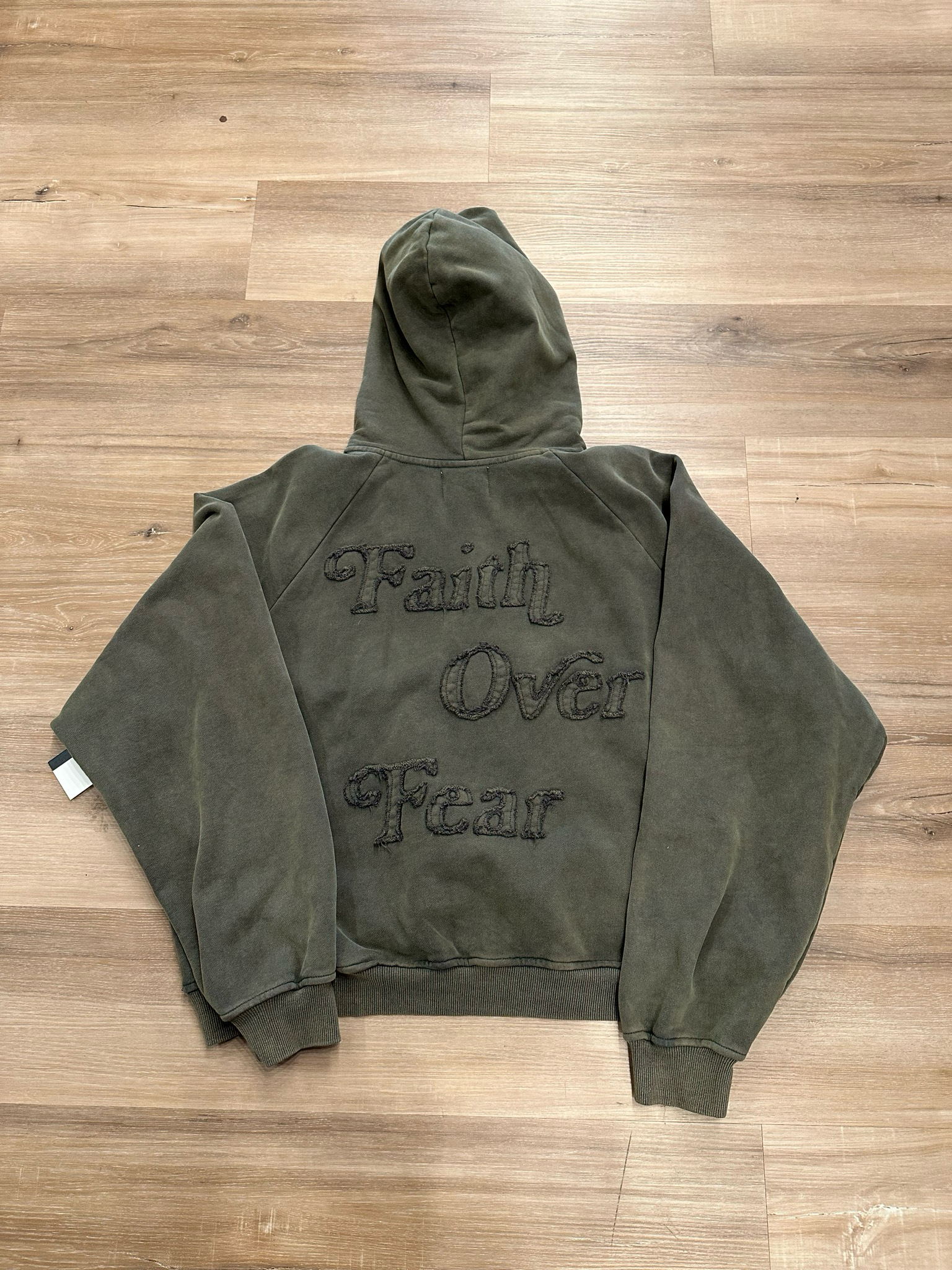 Only Way Studios 'Faith Over Fear' Hoodie Green Size XL Brand New