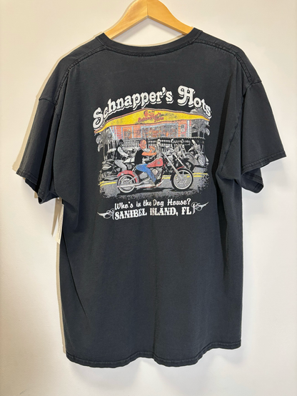 Biker Schnappers Tee Black Size Large Vintage