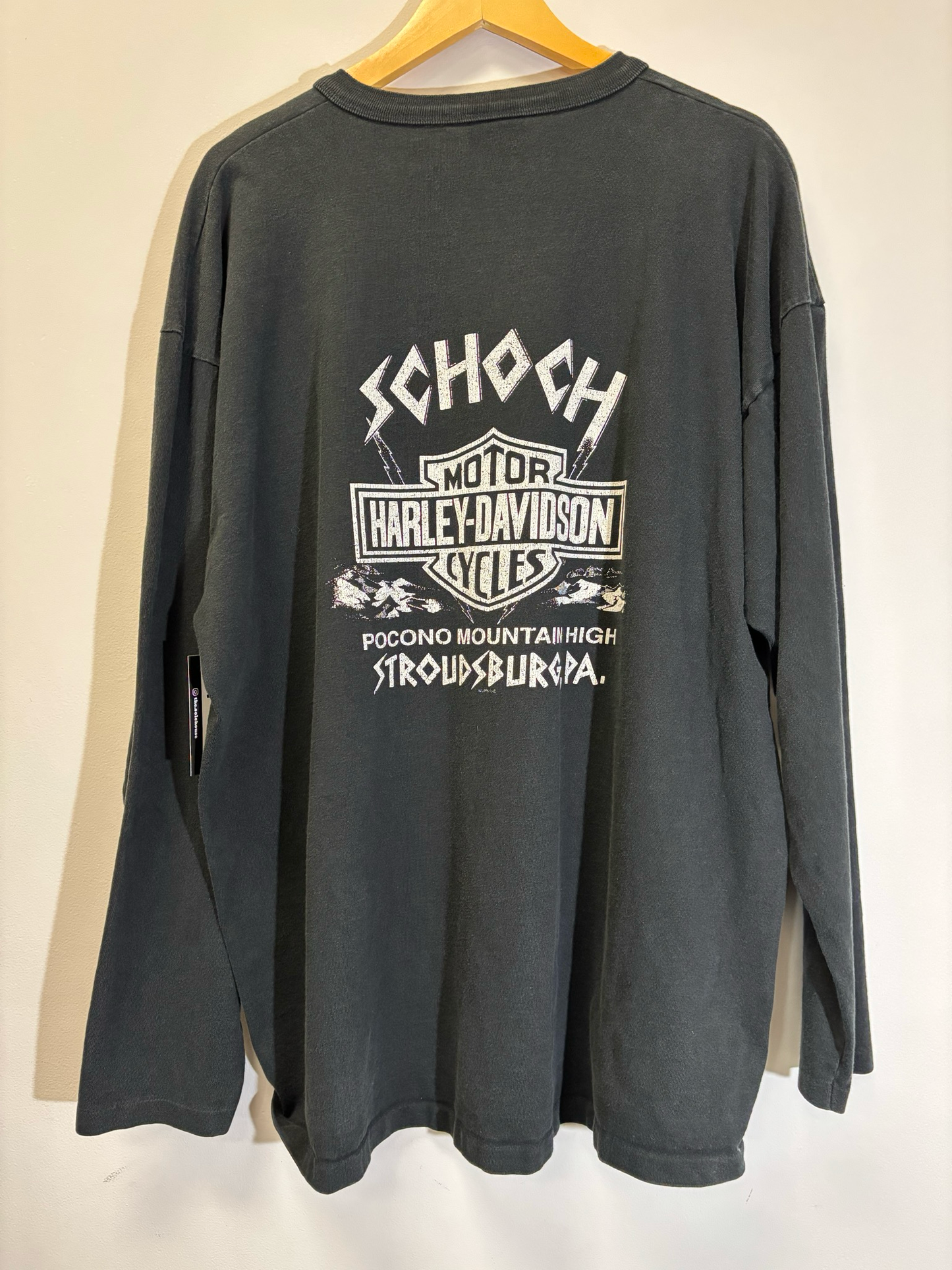 Harley Davidson Long Sleeve Black Size 3XL Vintage