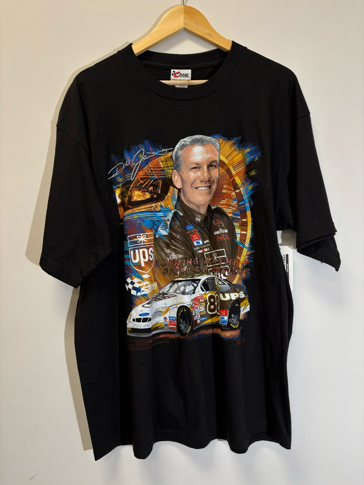 Dale Jarret UPS Racing Tee Black Size XL Vintage