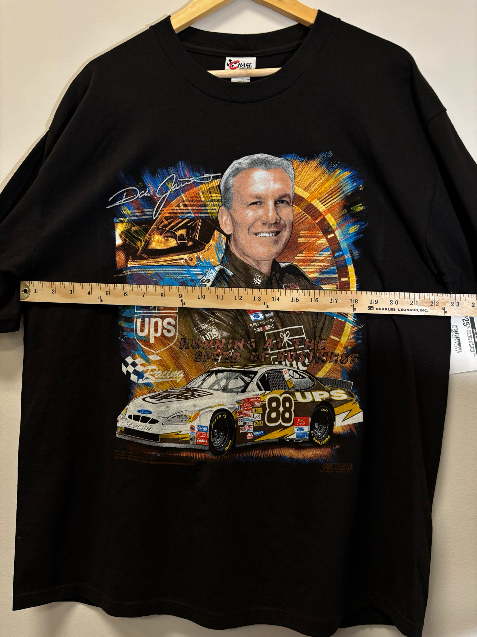 Dale Jarret UPS Racing Tee Black Size XL Vintage