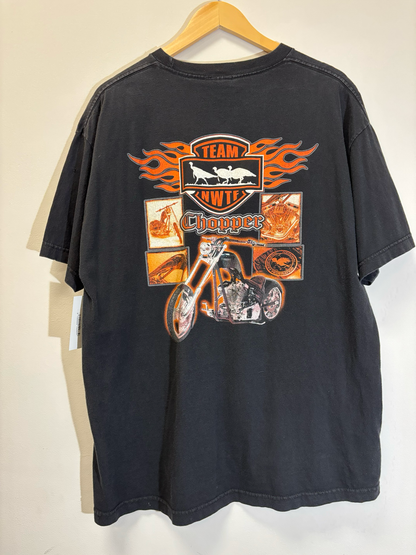 Bike Team Chopper Tee Black Size XL Vintage