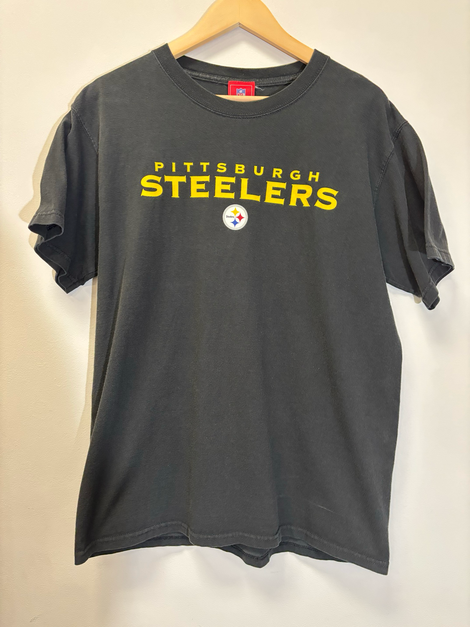Pittsburgh Steelers Tee Black Size Medium Vintage