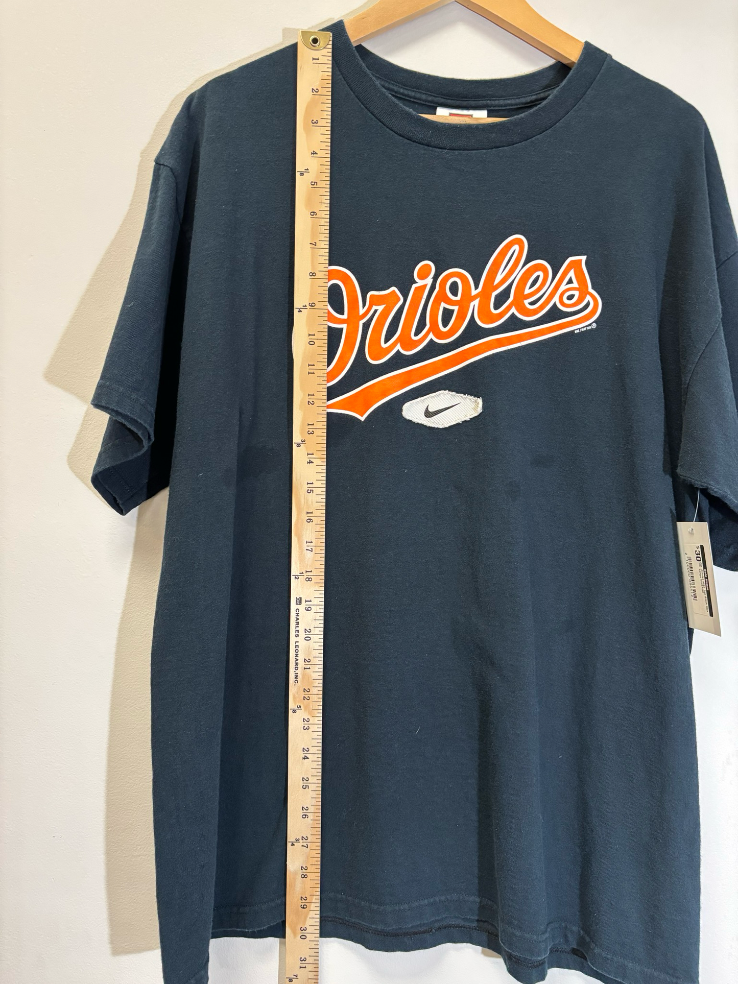 Orioles Nike Tee Black Size Large Vintage