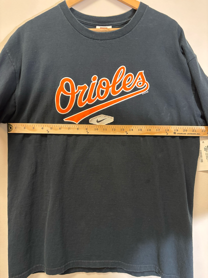 Orioles Nike Tee Black Size Large Vintage