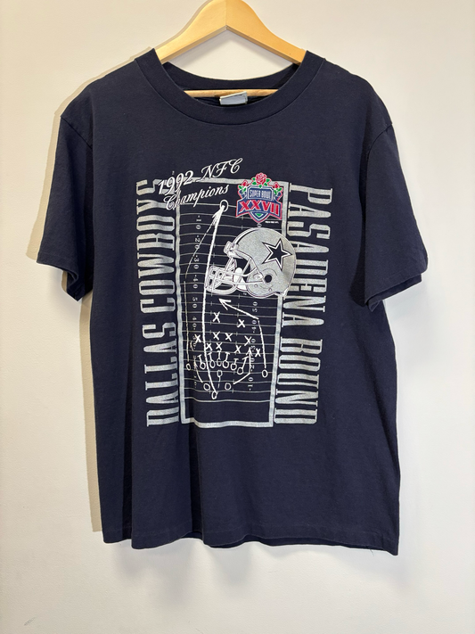Dallas Cowboys 1995 Super Bowl Tee Navy Size Large Vintage