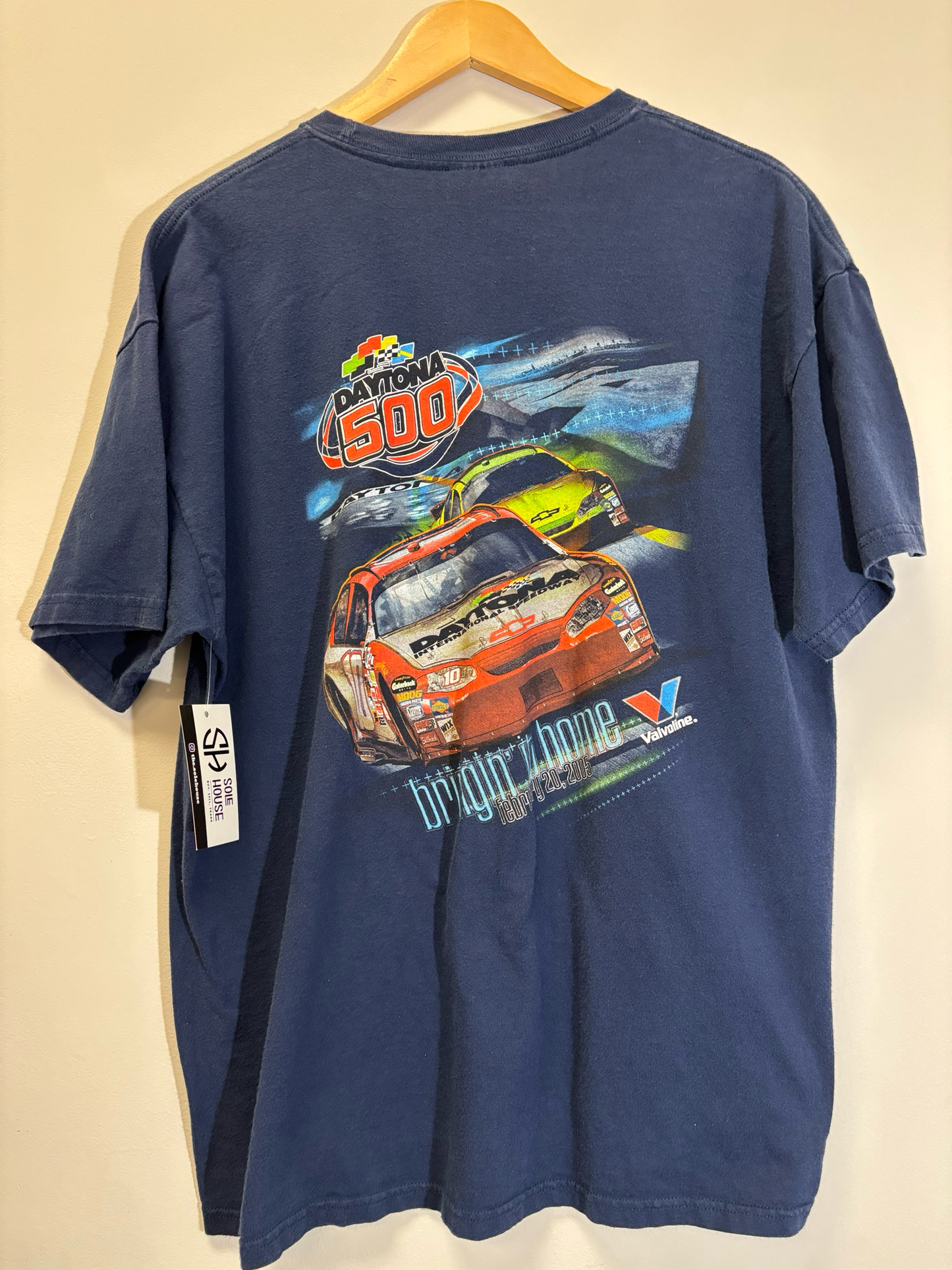 Daytona 500 Racing 2005 Tee Blue Size XL Vintage