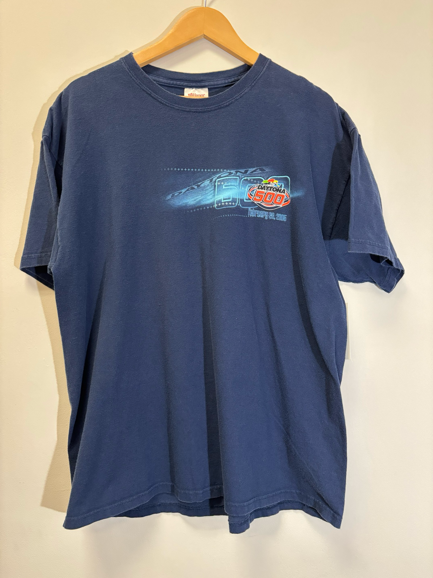 Daytona 500 Racing 2005 Tee Blue Size XL Vintage