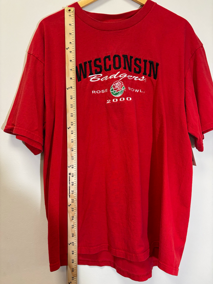 Wisconsin Badgers Rose Bowl Tee Red Size XL Vintage