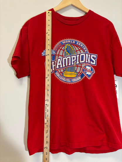 Phillies 2008 World Series Tee Red Size Large Vintage