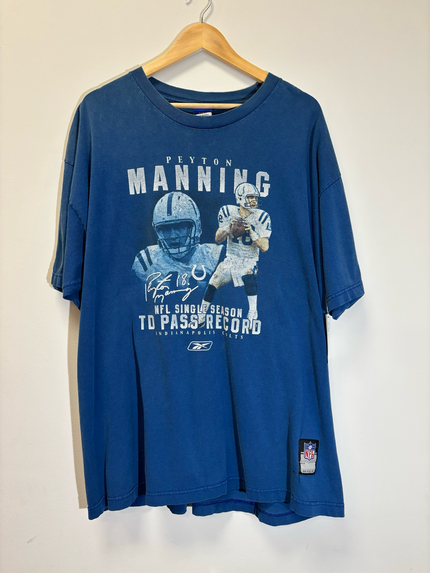 Peyton Manning Tee Blue Size XL Vintage