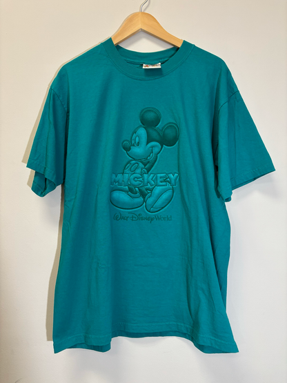 Disney Mickey Mouse 3D Tee Aqua Size Medium Vintage