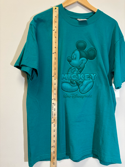 Disney Mickey Mouse 3D Tee Aqua Size Medium Vintage