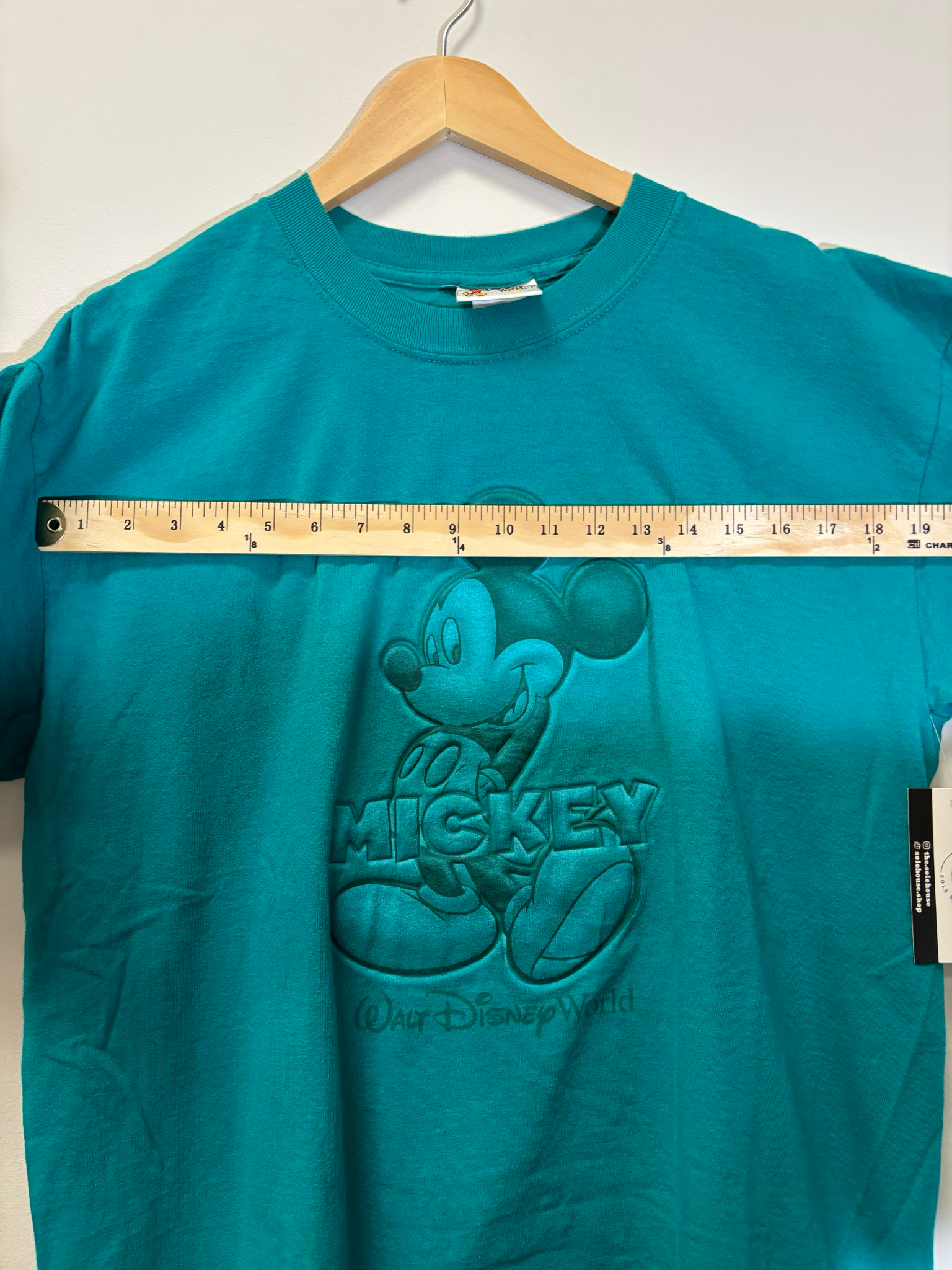 Disney Mickey Mouse 3D Tee Aqua Size Medium Vintage