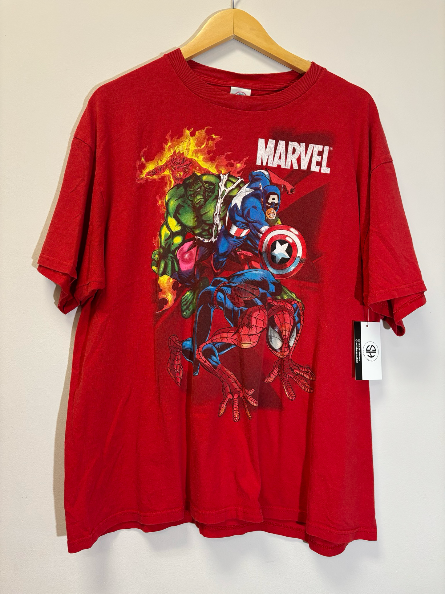 Marvel Delta Tee Red Size XL Vintage