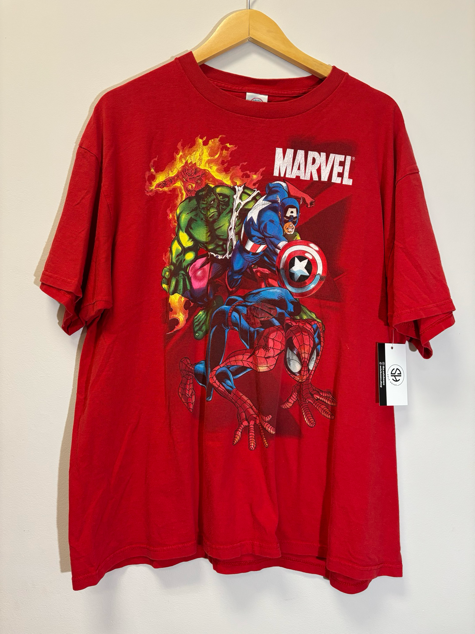 Marvel Delta Tee Red Size XL Vintage