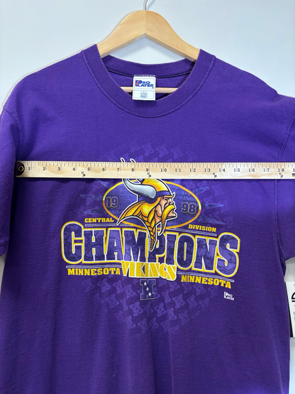 Vikings 1998 Central Division Champs Tee Purple Size Large Vintage