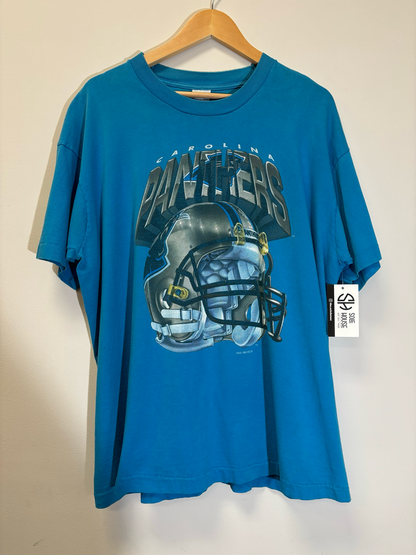 Carolina Panthers Salem Helmet Tee Blue Size XL Vintage