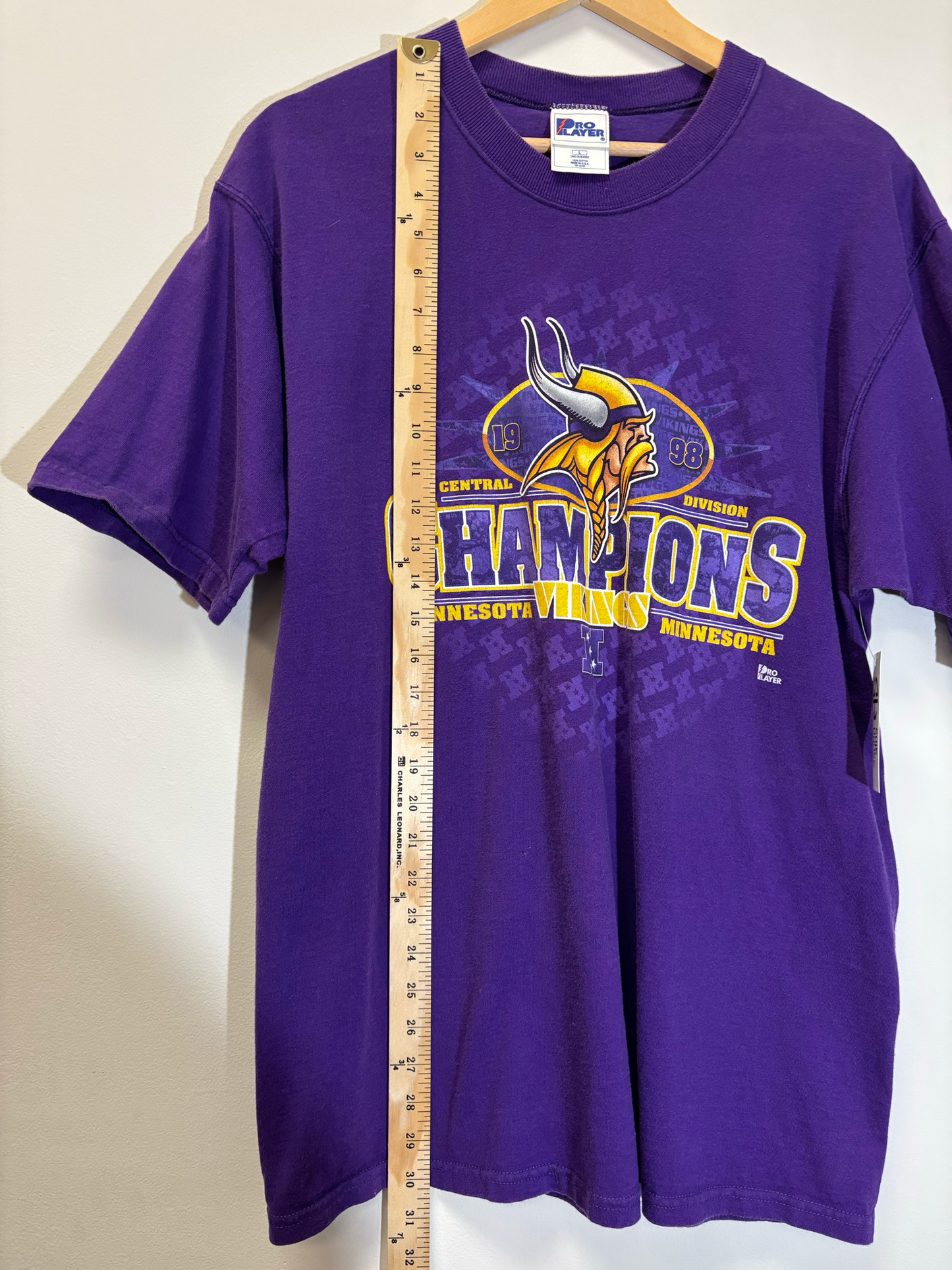 Vikings 1998 Central Division Champs Tee Purple Size Large Vintage